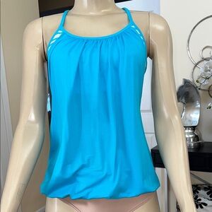 Lululemon Athletica Blue Pleated Sleeveless Tank